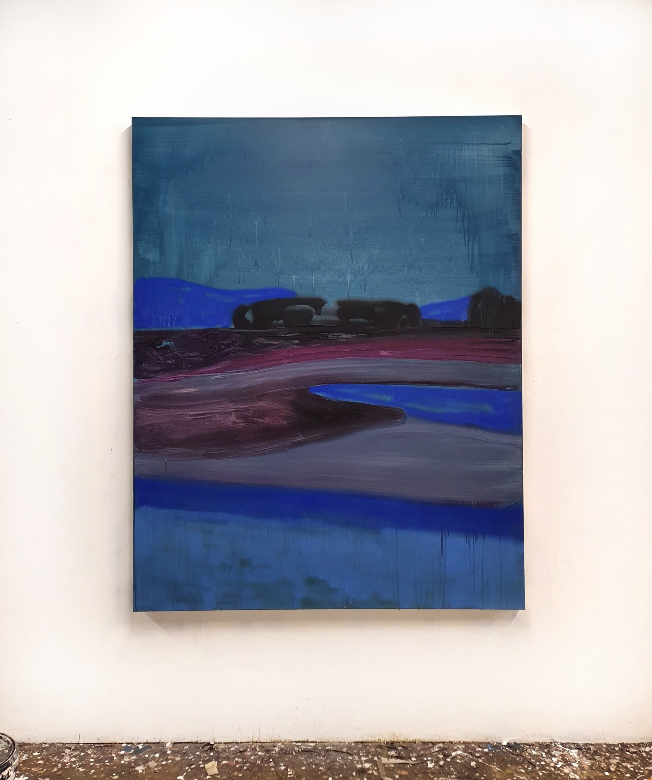 Vanishing Landscape 34 acrylique pastel et spray sur toile 162x130 cm 2022