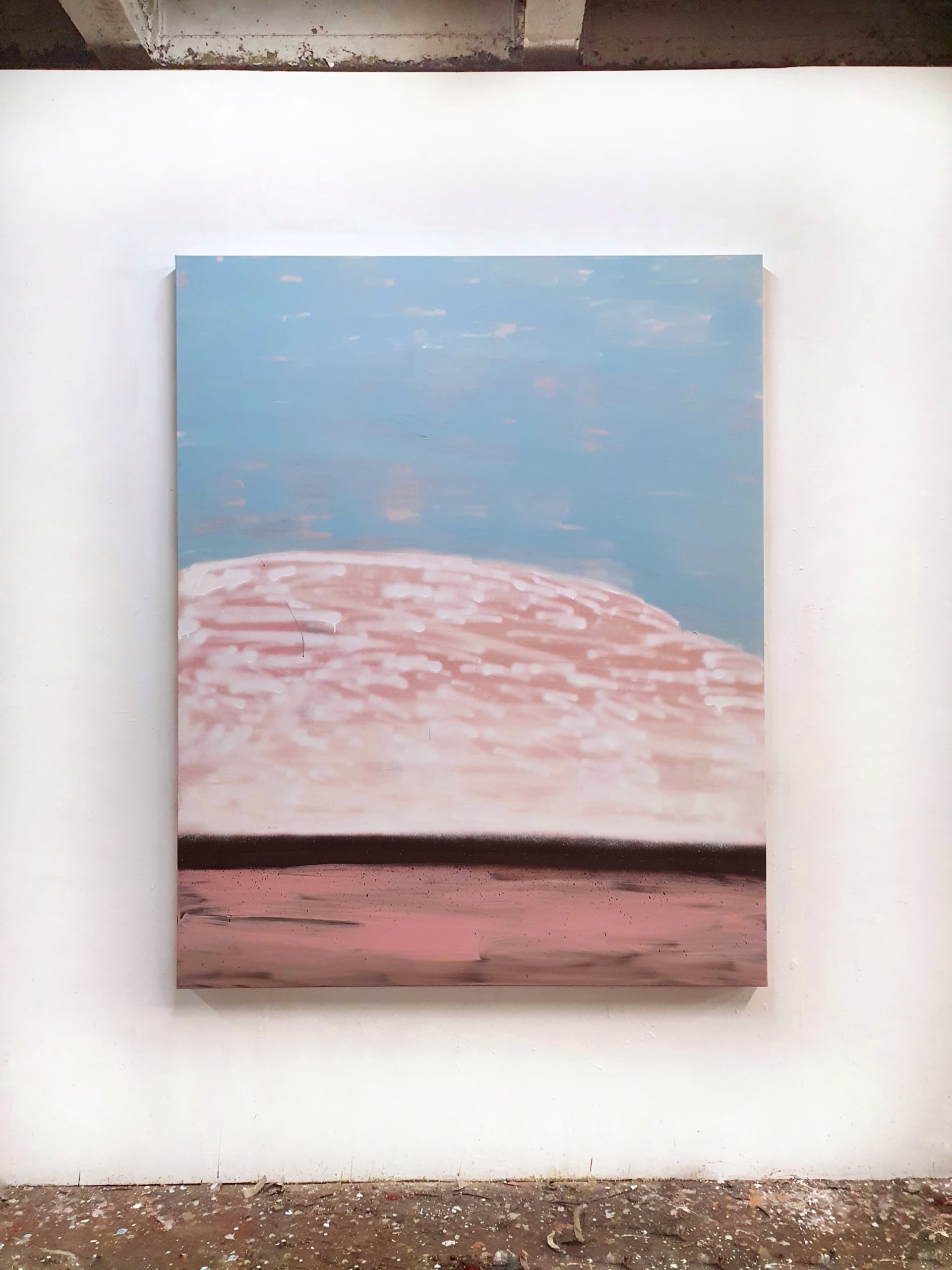 Vanishing Landscape 36 acrylique pastel et spray sur toile 162x130 cm 2022