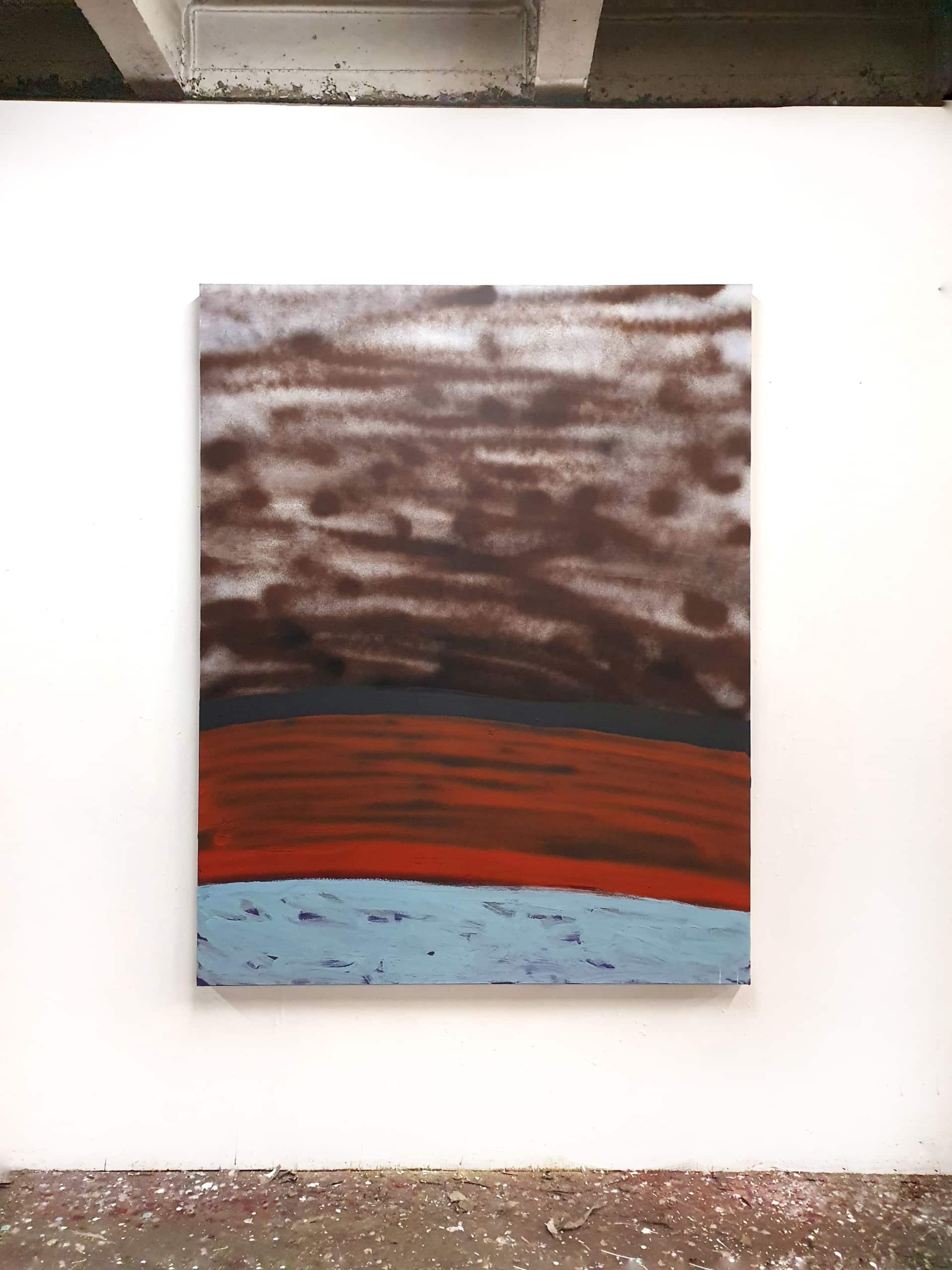 Vanishing Landscape 38 acrylique pastel et spray sur toile 162x130 cm 2022